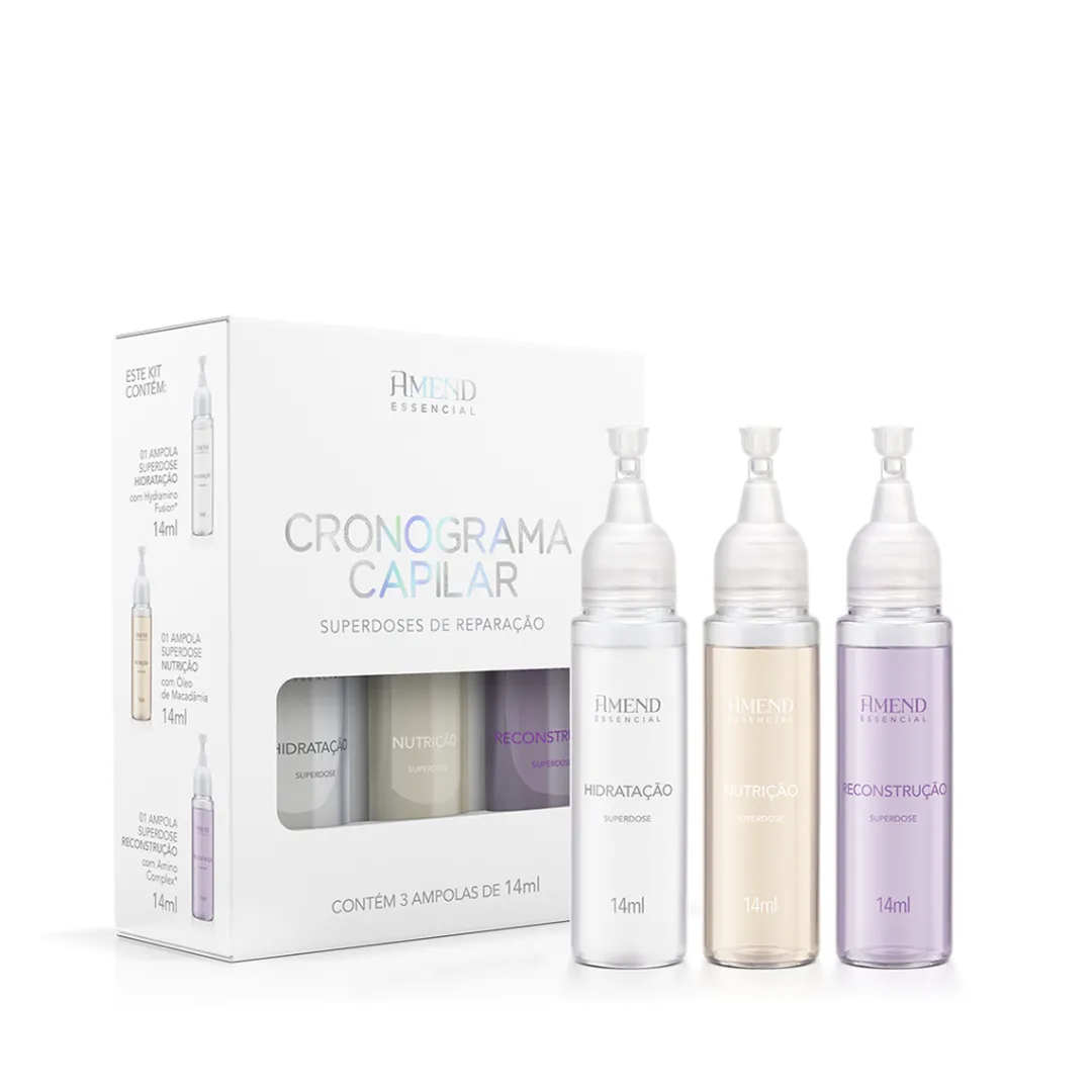 Amend Essencial Cronograma Capilar Superdoses de Reparação 3x14ml | By Linda