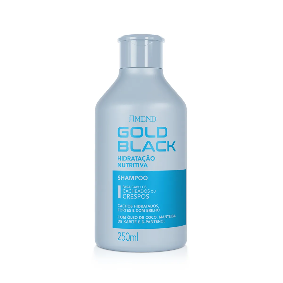 Amend Gold Black Hidratação Nutritiva Shampoo para Cabelos Cacheados 250ml | By Linda
