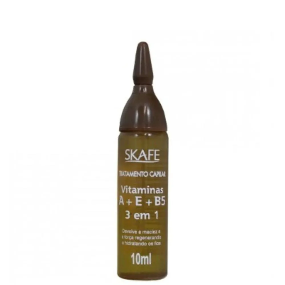 Ampola Capilar 3 em 1 Vitaminas A+E+B5 Skafe 10ml