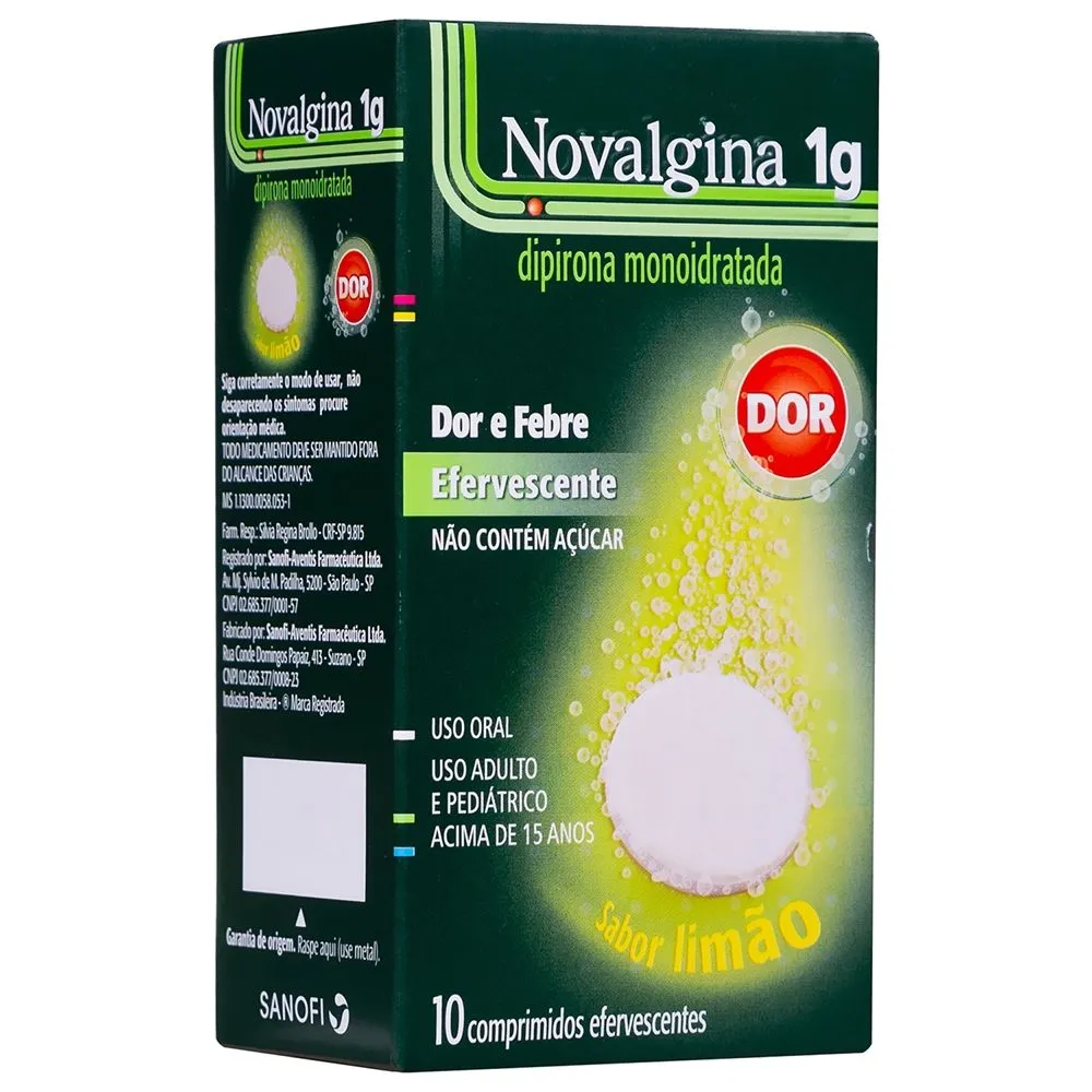 Analgésico Novalgina 1g 10 Comprimidos Efervescentes