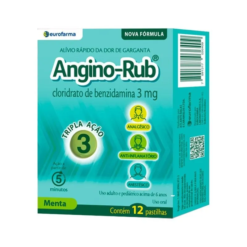 Angino-Rub Pastilhas Menta com 12un