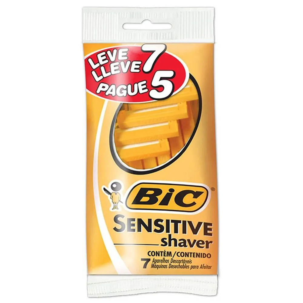 Aparelho Bic Sensitive Shaver Leve 7 Pague 5 Com 7 Unidades