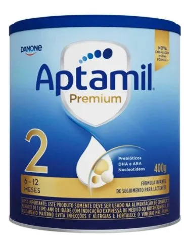 Aptamil Premium 2 Danone Fórmula Infantil 6 a 12 meses 400g