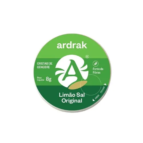 Ardrak Cristais de Gengibre Limão 8g