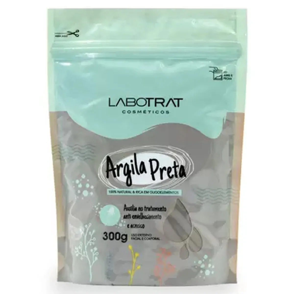 Argila Em Pó 100% Natural Labotrat 300g Argila Preta