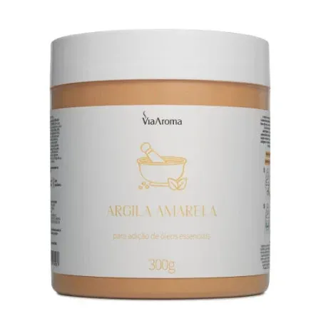 Argila para Corpo e Rosto (Amarela) - Via Aroma - 300g