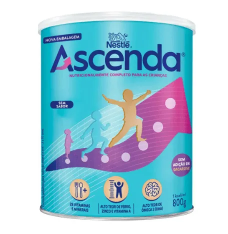 Ascenda Sem Sabor Nestlé Fórmula Infantil 3 a 10 anos 800g
