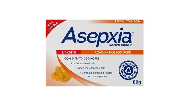 Asepxia Sabonete Em Barra Enxofre 80g