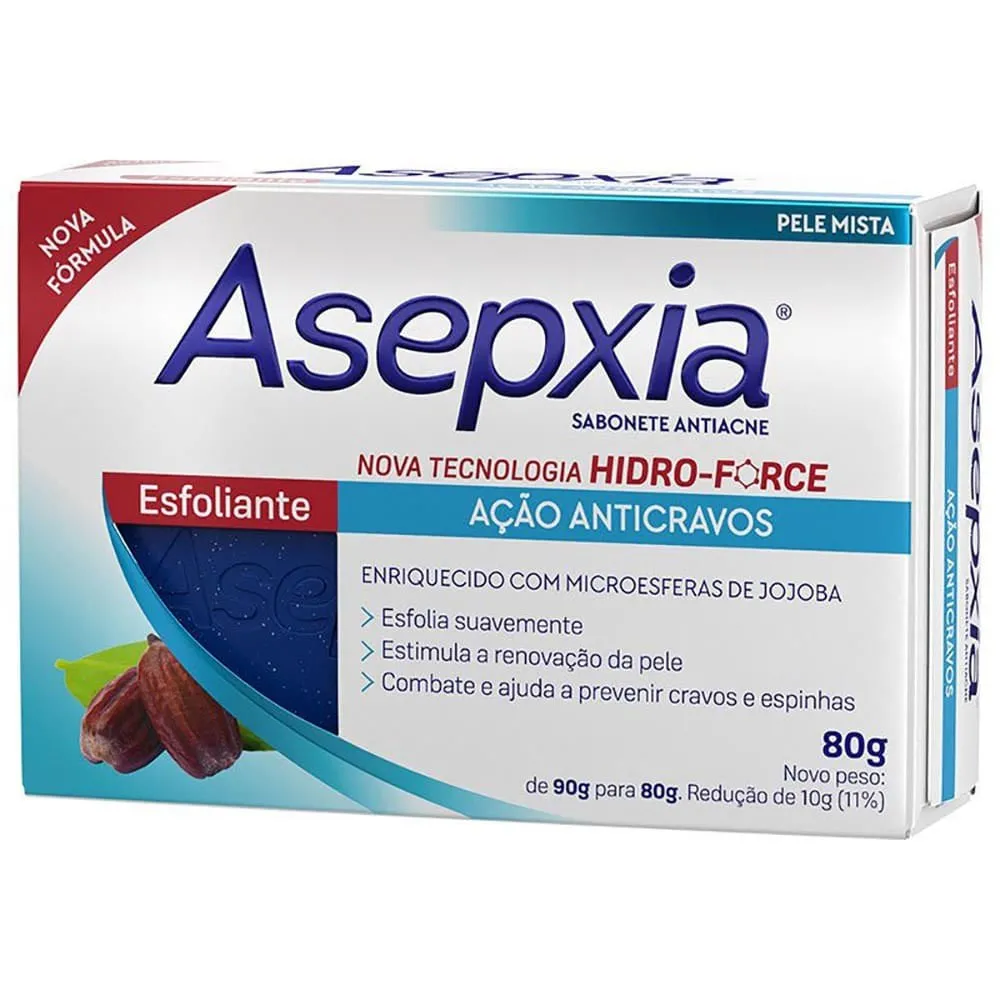 Asepxia Sabonete Em Barra Esfoliante 80g