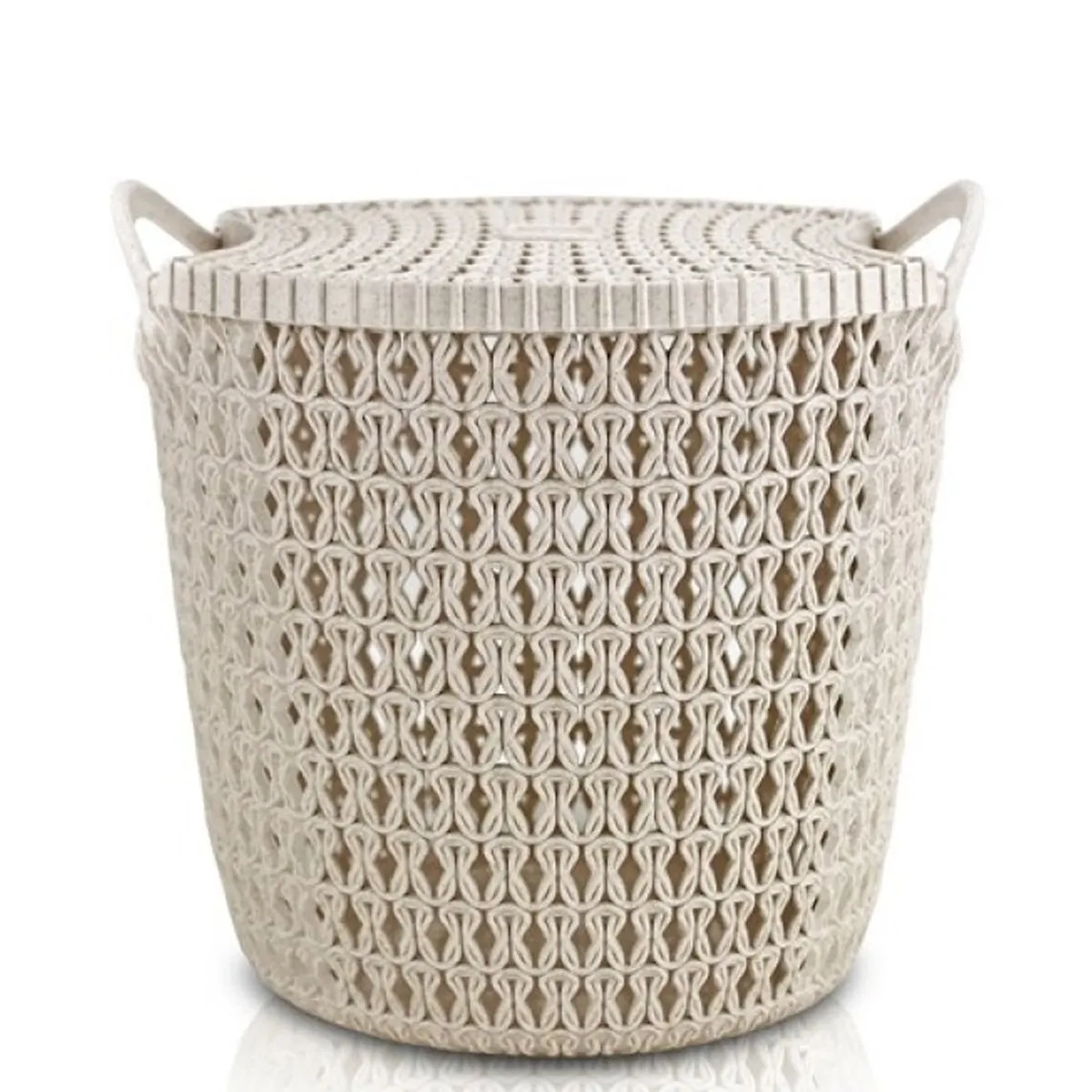 Cesto Organizador Com Tampa Tamanho P Jacki Design Bege