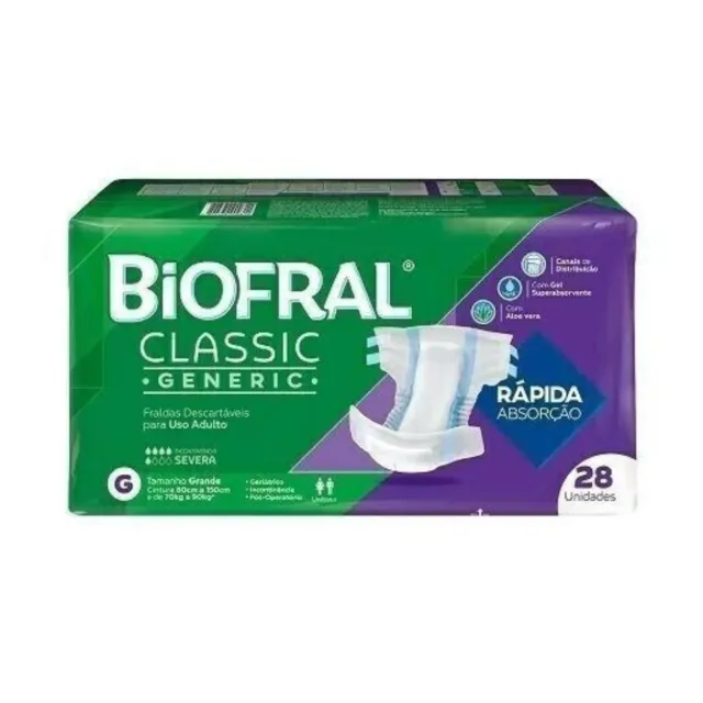 Fralda Adulto Biofral Classic Mega G 28 Unidades