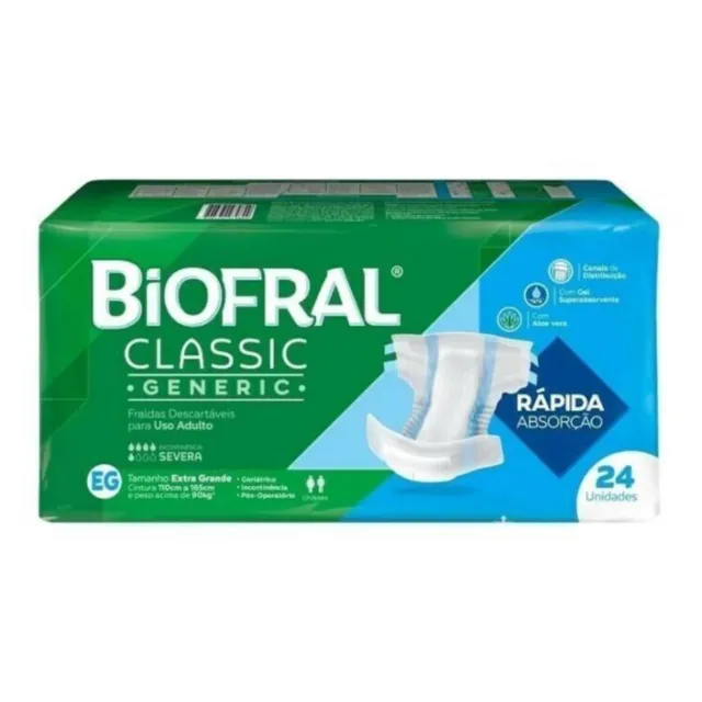 Fralda Adulto Biofral Classic Mega Eg 24 Unidades