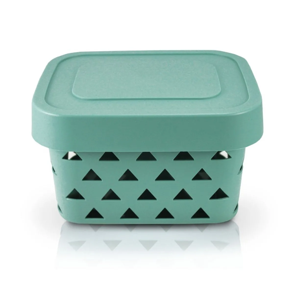 Cesto Organizador com Tampa Tamanho P Jacki Design Turquesa