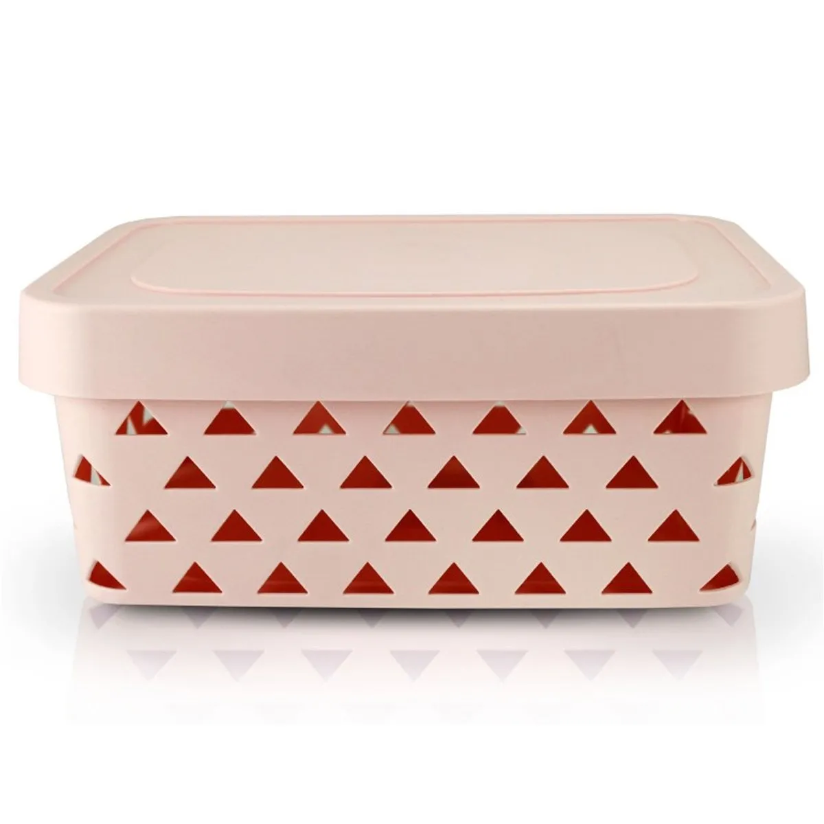 Cesto Organizador com Tampa Tamanho M Jacki Design Rosa