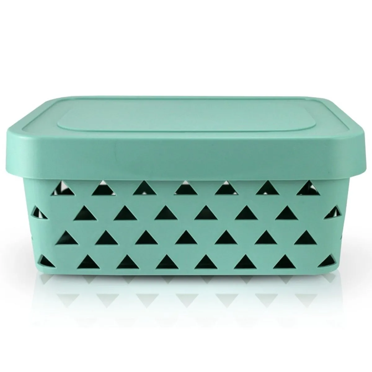 Cesto Organizador com Tampa Tamanho M Jacki Design Turquesa