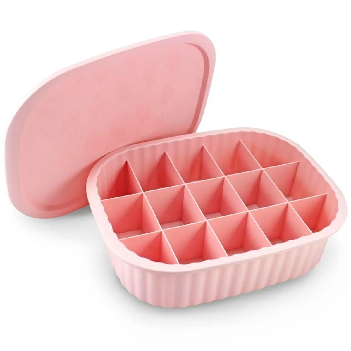 Cesto Com Tampa e 15 Divisórias Jacki Design Rosa