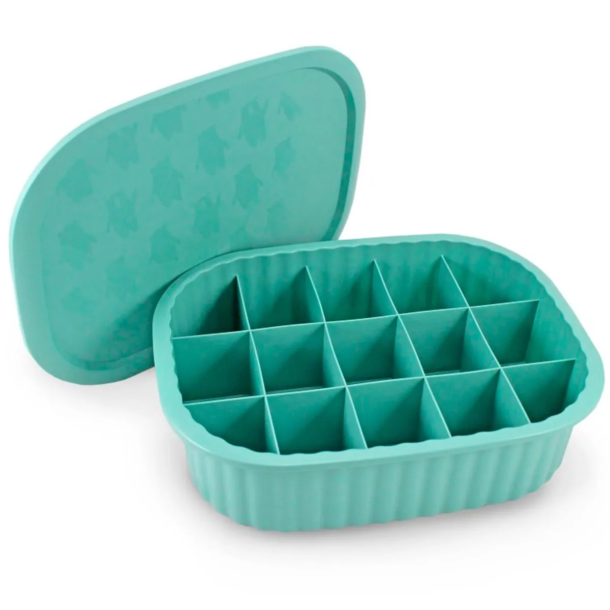 Cesto Com Tampa e 15 Divisórias Jacki Design Turquesa