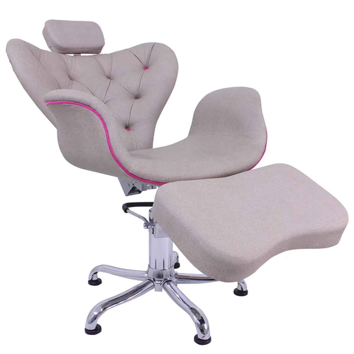 Cadeira de Maquiagem Baronesa Reclinável Capitonê Kixiki Bege