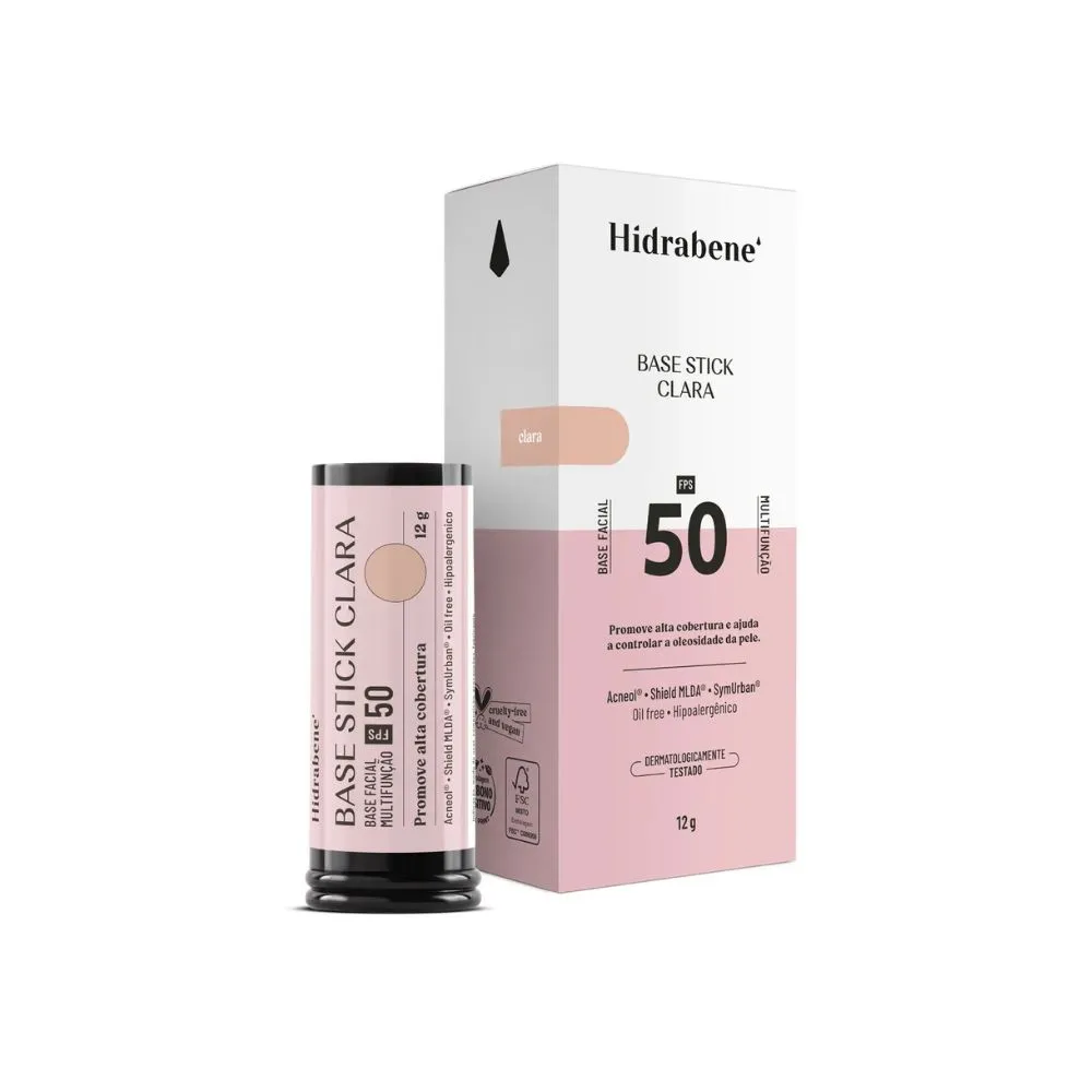 Base Facial Stick Hidrabene FPS50 12g - Cor Clara