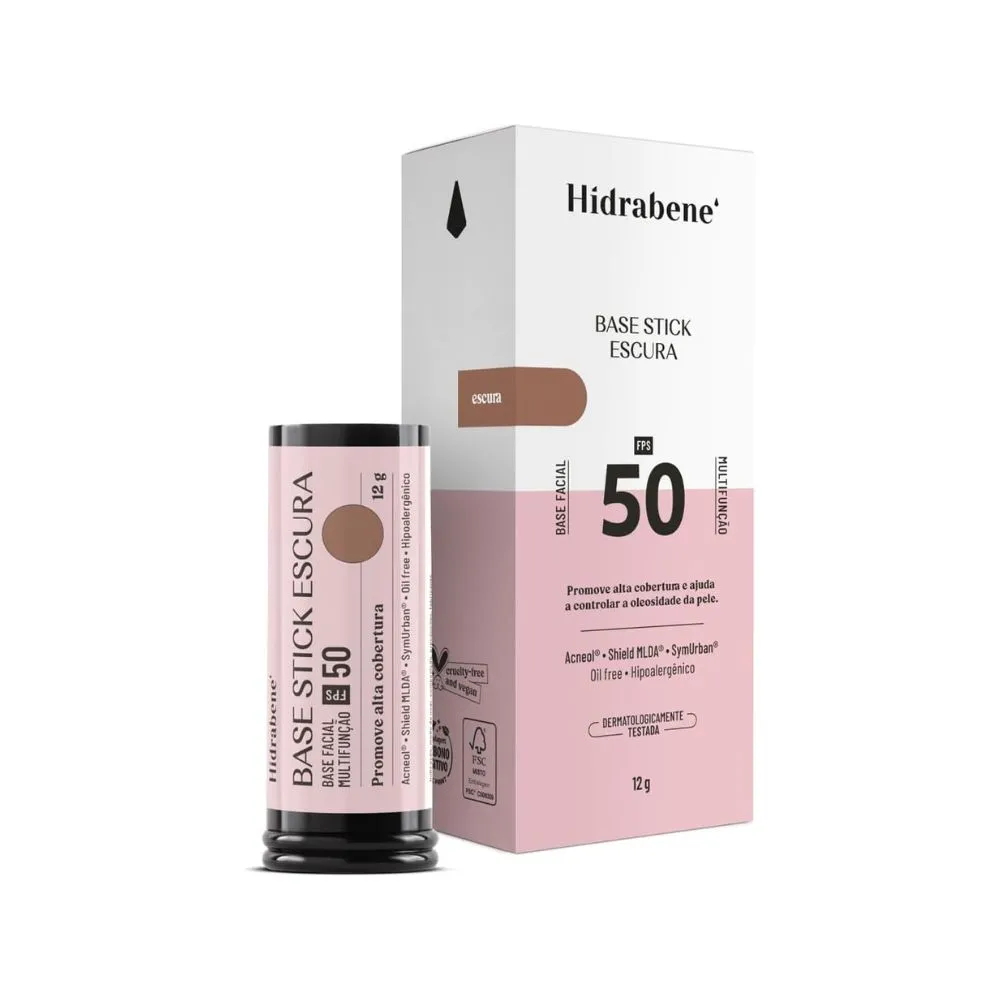 Base Facial Stick Hidrabene FPS50 12g - Cor Escura