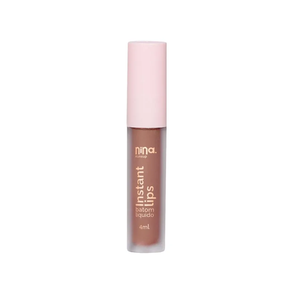 Batom Líquido Matte Instant Lips Nina Makeup 4ml - Cor Princípio