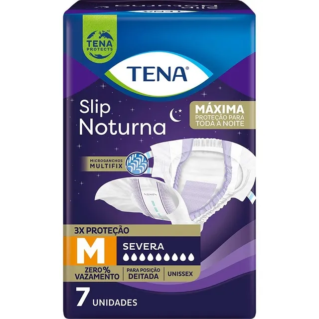 Fralda Adulto Tena Slip Noturna M 7 Unidades