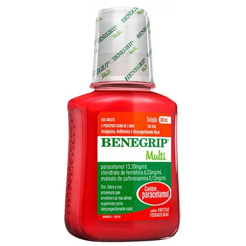 Benegrip Multi Solução Oral Sabor Frutas Vermelhas 240ml