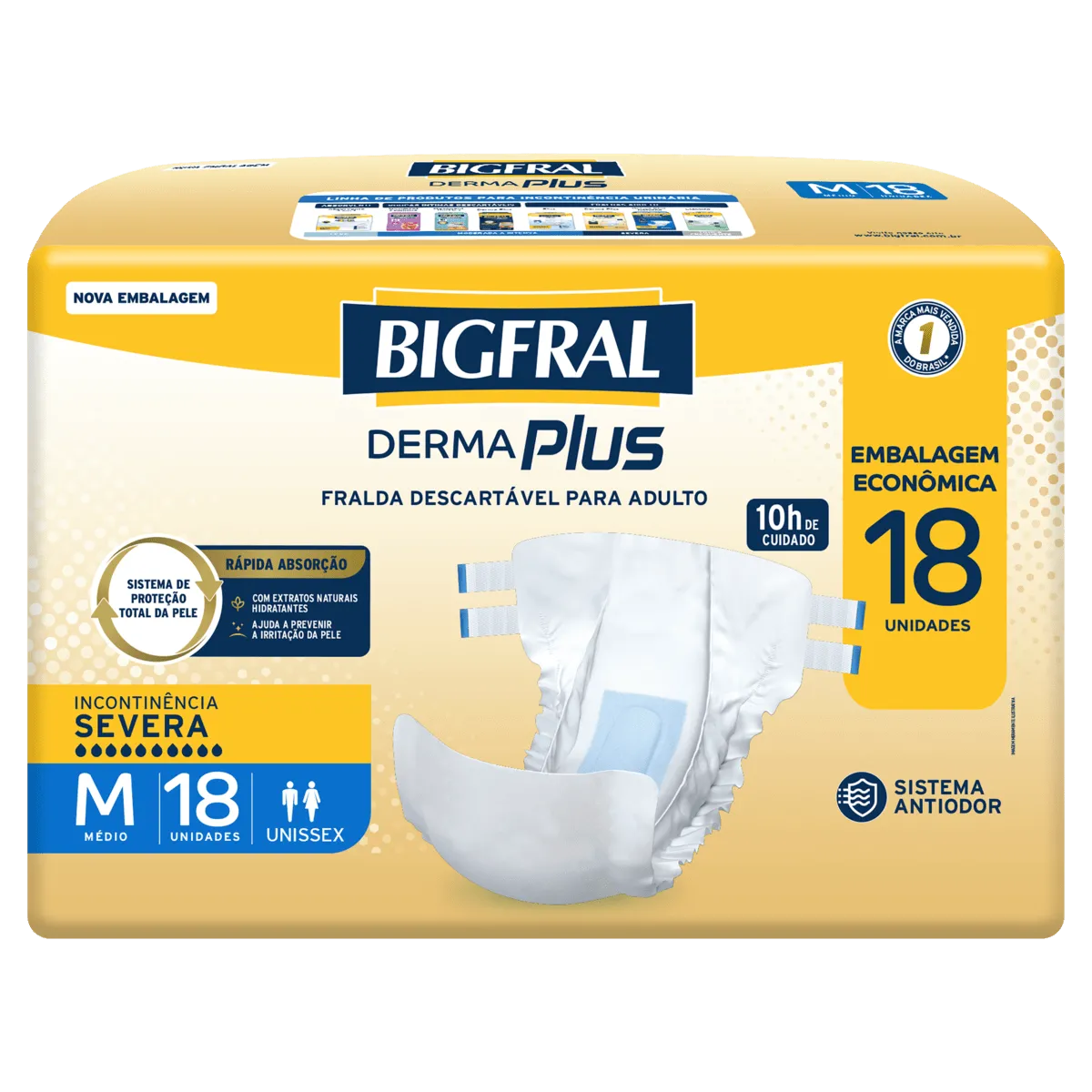 Bigfral Fralda Adulto Derma Plus Severa M 18UN