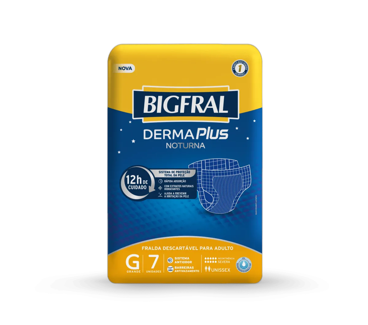 Bigfral Fralda Derma Plus Noturna G com 7un