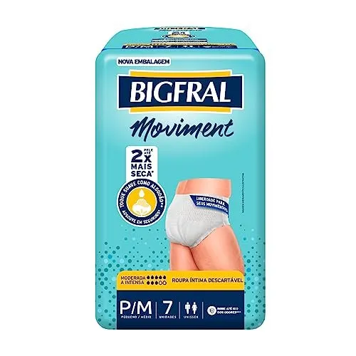 Bigfral Roupa Intima Descartável Adulto Moviment P M 7UN