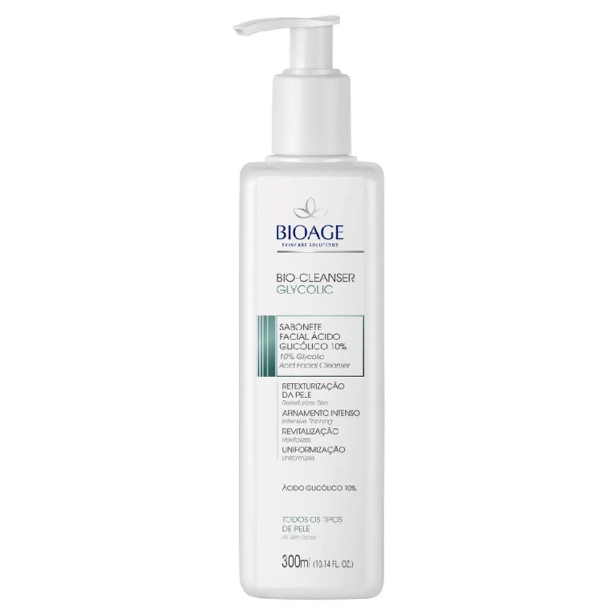 Sabonete Facial Bio-Cleanser Glycolic 10% Bioage 300ml