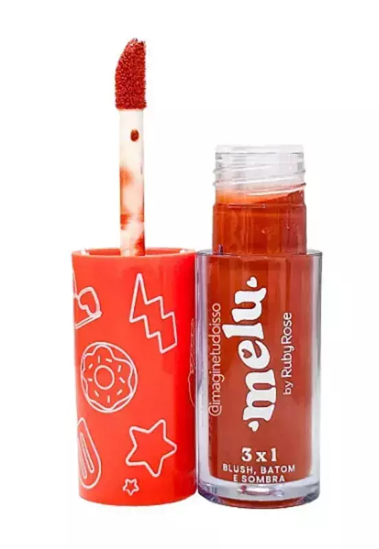 3x1 blush batom e sombra summer baby 06 4,1ML - Ruby Rose melu