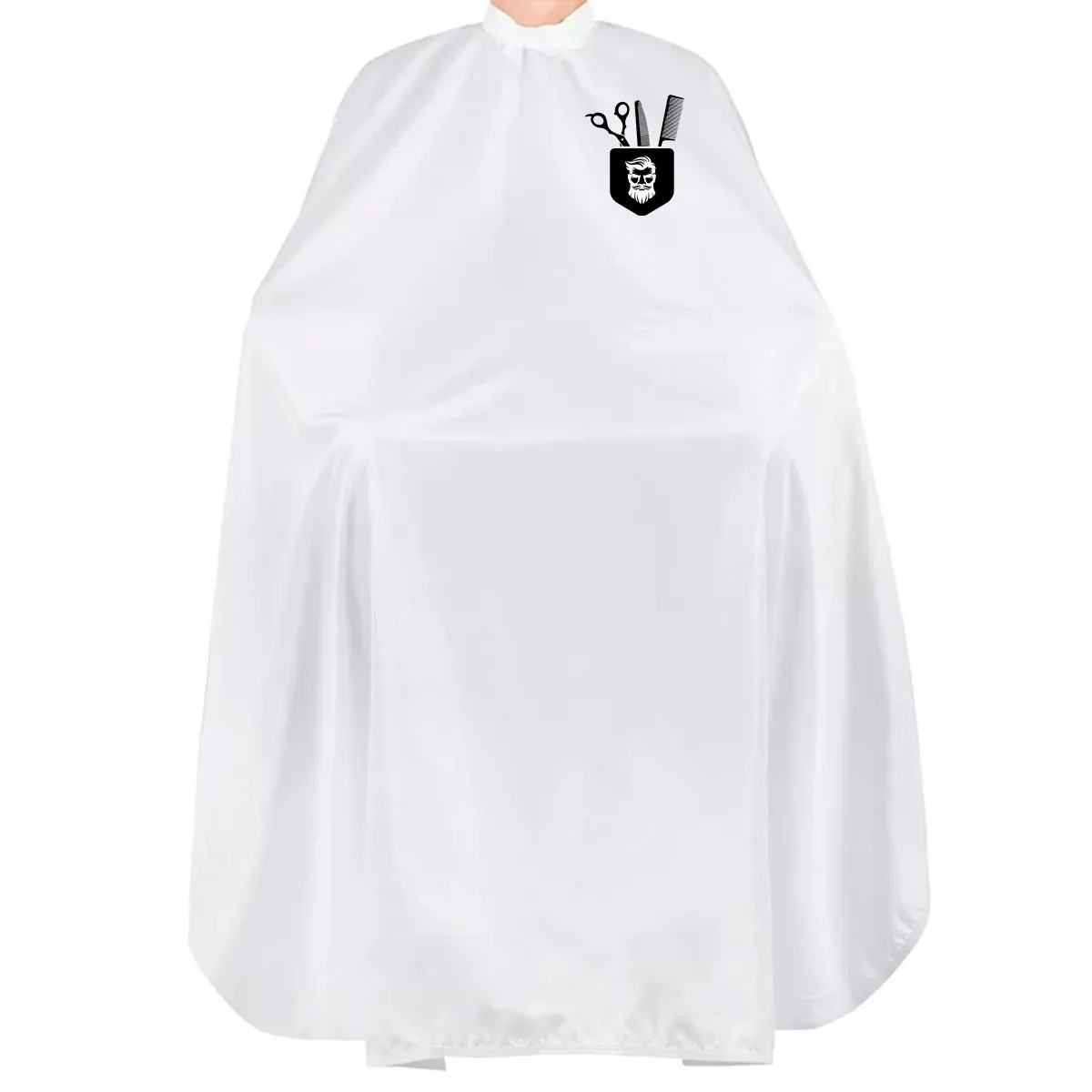 Capa de Corte Barbeiro e Cabeleireiro Estampada 1,82 metros Bolso Acessórios