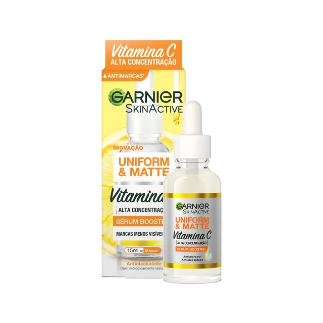 Sérum Booster Garnier Uniform&Matte Vitamina C com 15ml