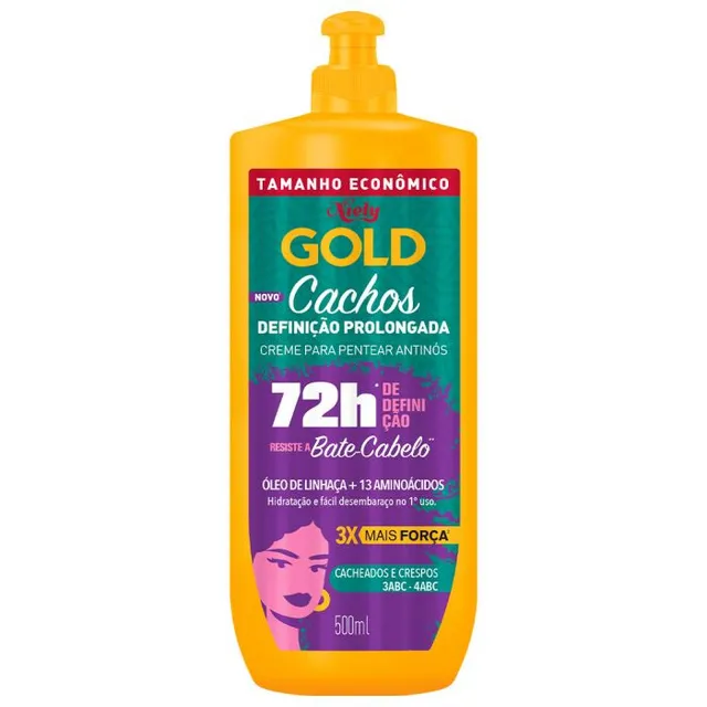 Niely Creme de Pentear Gold Cachos Definição Prolongada 500ml
