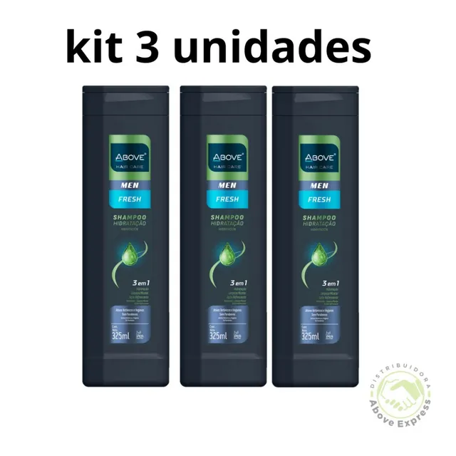 Kit c/3 Shampoo Anticaspa Above Men Fresh 325ml