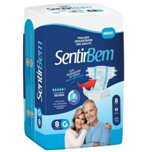 Fralda Geriatrica Sentir Bem (G) c/8 Unidades