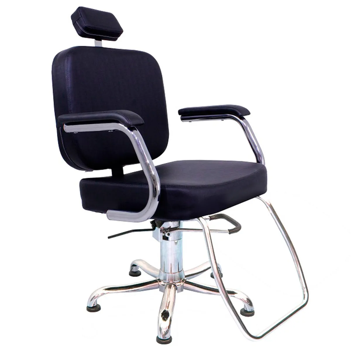 Cadeira de Barbeiro Cabeleireiro Toronto Reclinável Kixiki Preta