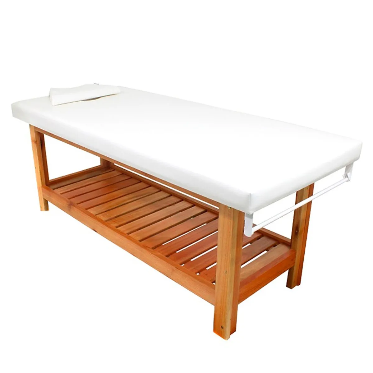 Maca Cama De Massagem Estética Oasis Fixa Kixiki Branca