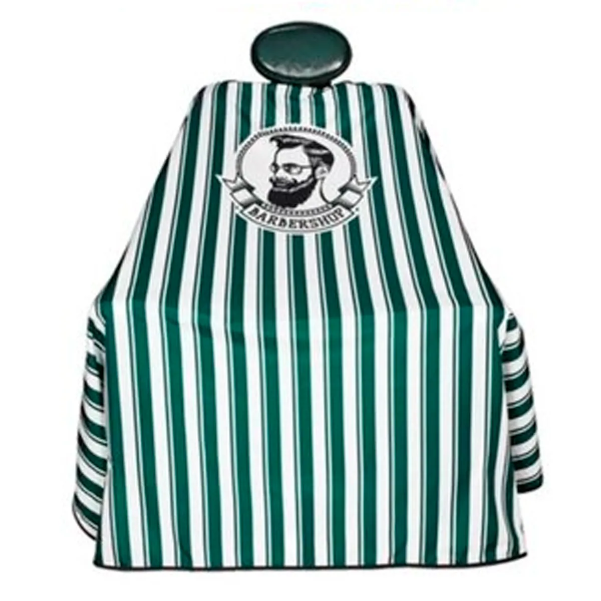 Capa de Corte Barbeiro e Cabeleireiro Listras Branco / Verde