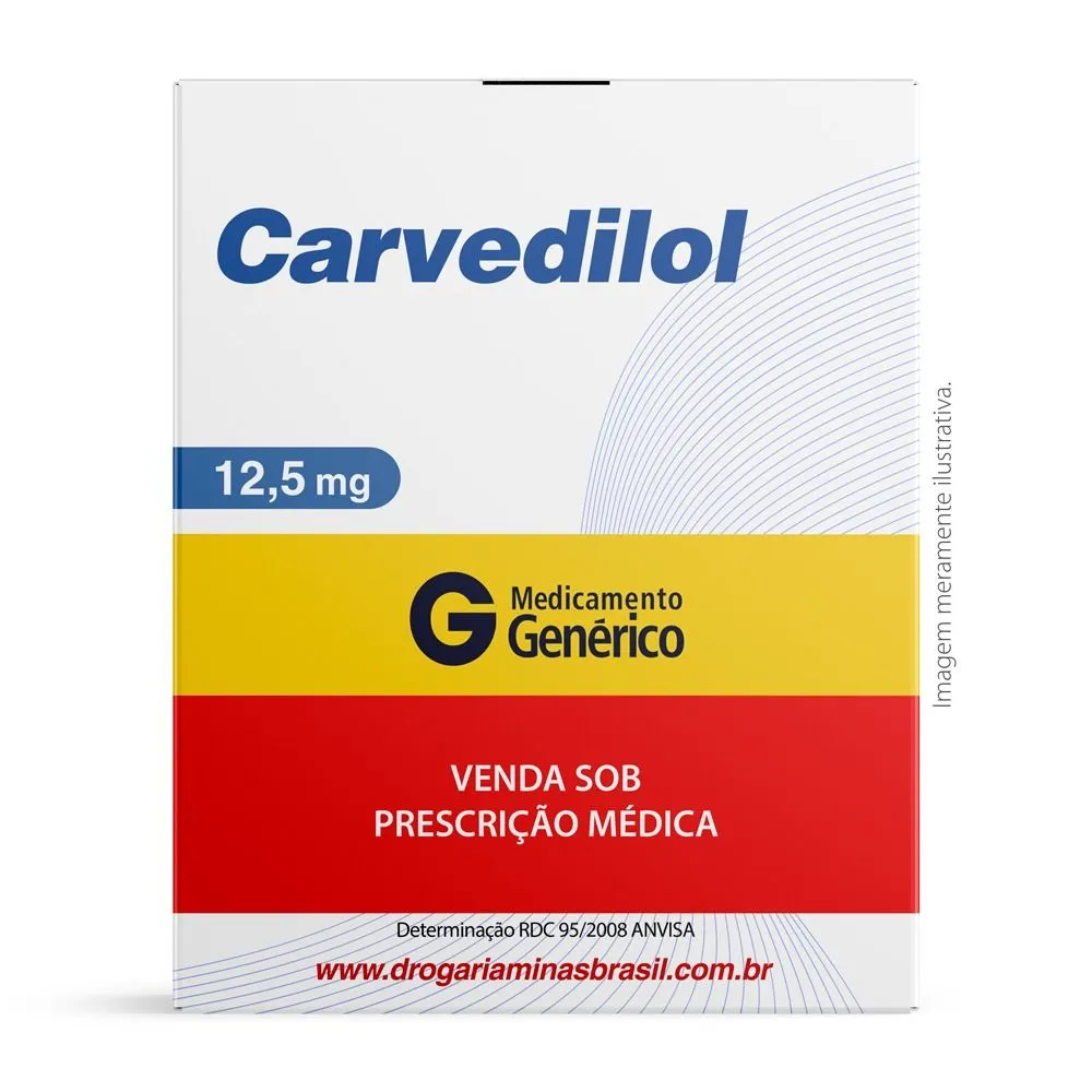 Carvedilol 12,5mg Com 30 Comprimidos Genérico Biosintetica