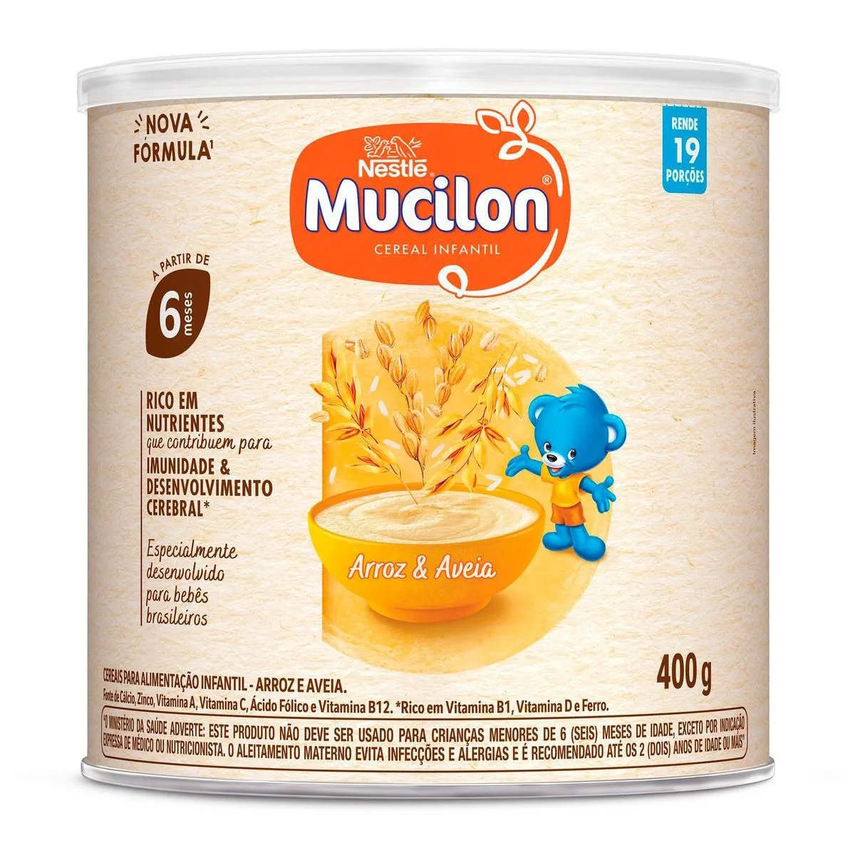 Cereal Infantil Mucilon Arroz e Aveia 400g