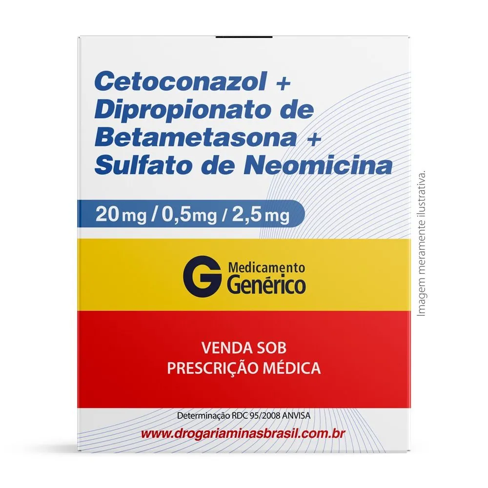 Cetoconazol 20Mg/G + Betametasona 0,5Mg/G + Sulfato De Neomicina 2,5Mg/G Pomada 30G Genérico Ems