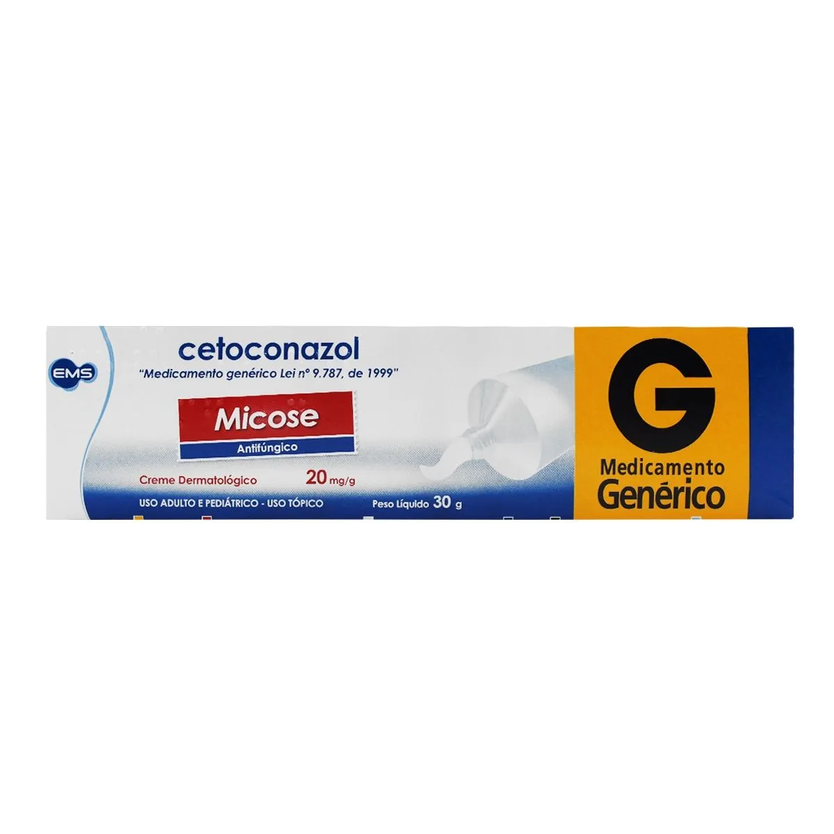 Cetoconazol Creme Dermatológico 20mg/g  30g Genérico EMS