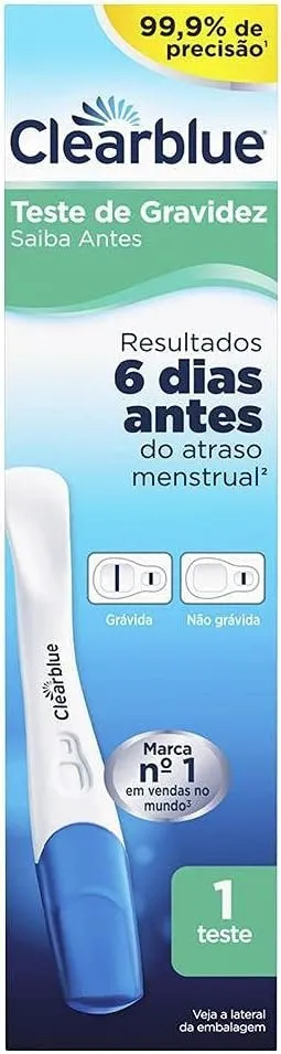 Clearblue Teste De Gravidez Resultado 6 Dias Antes 1UN