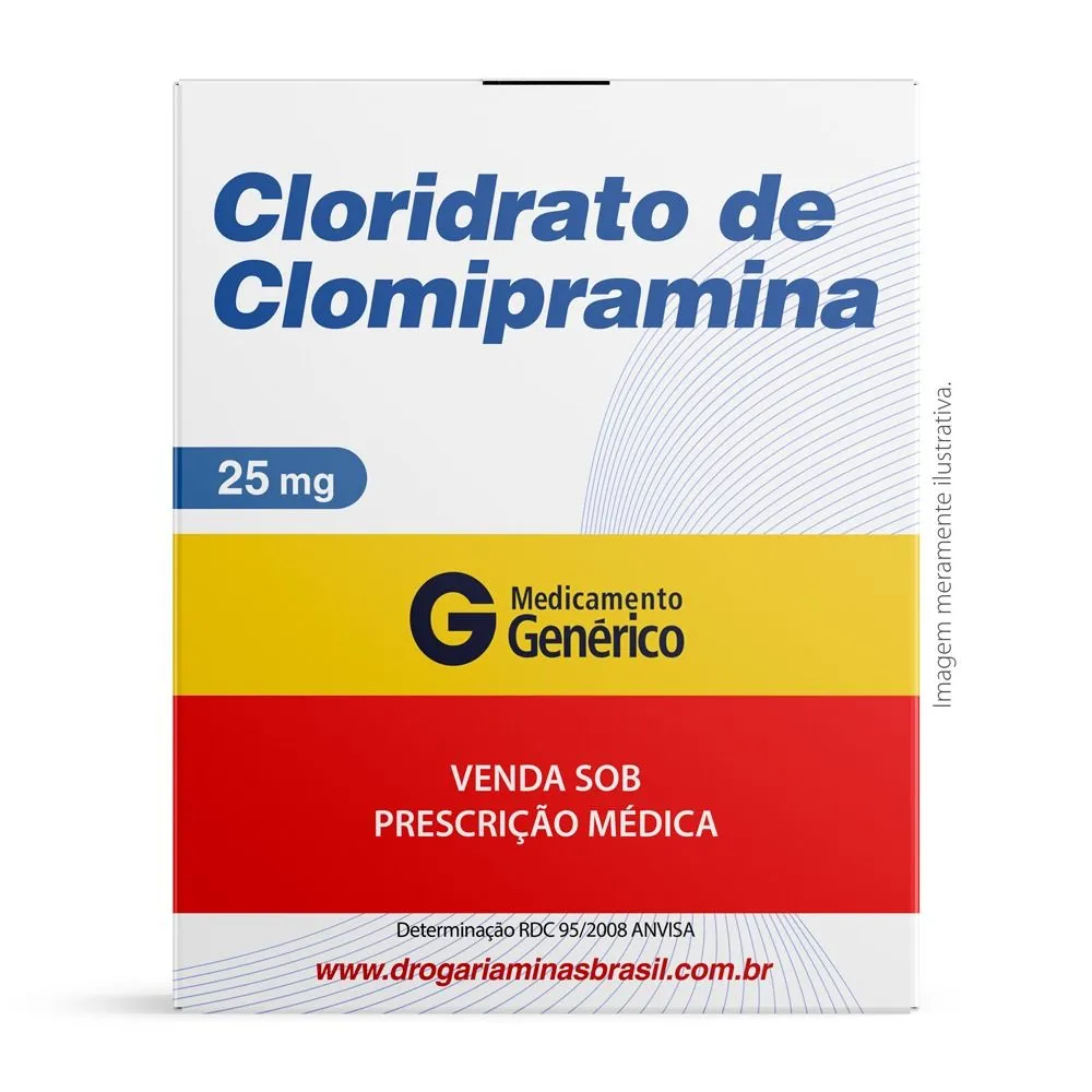 Cloridrato De Clomipramina 25Mg Genérico Ems Com 20 Comprimidos