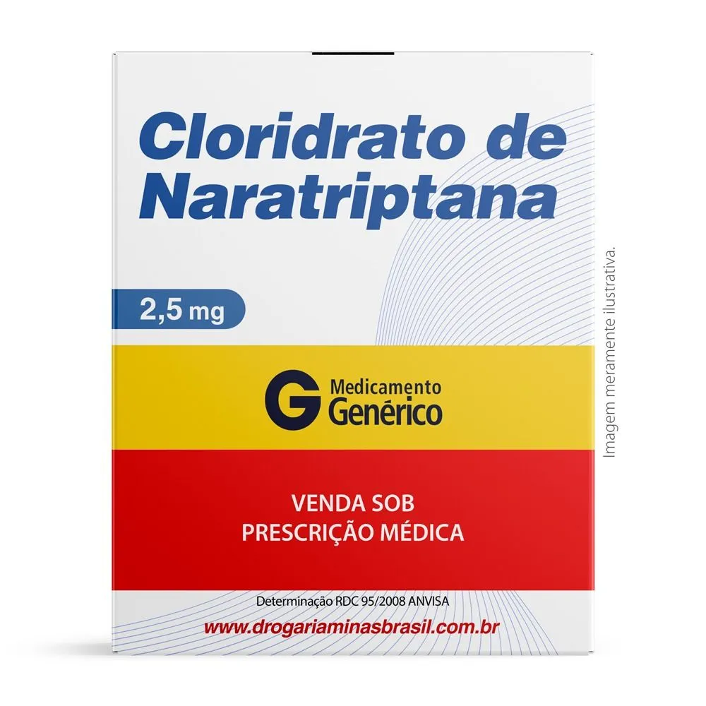 Cloridrato De Naratriptana 2,5Mg Com 4 Comprimidos Genérico Ems
