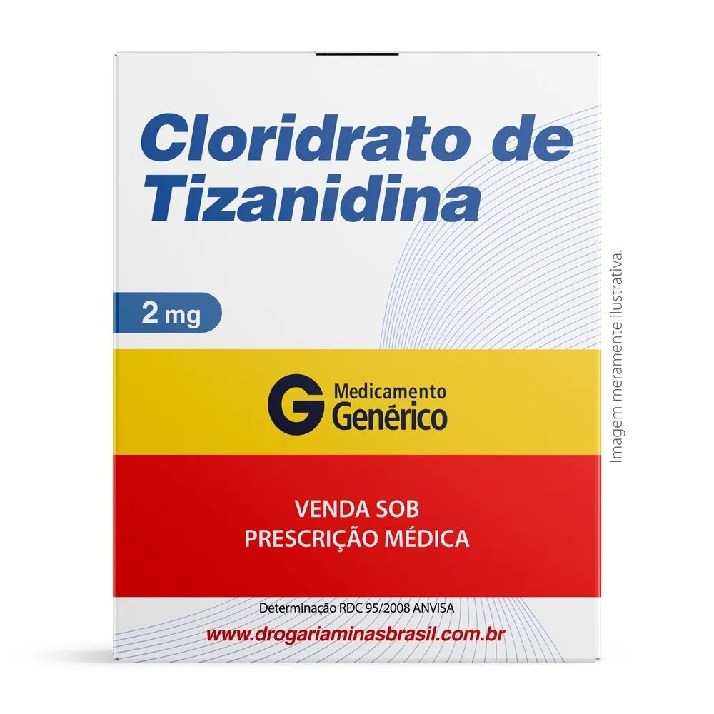 Cloridrato De Tizanidina 2mg Com 30 Comprimidos Genérico Ranbaxy