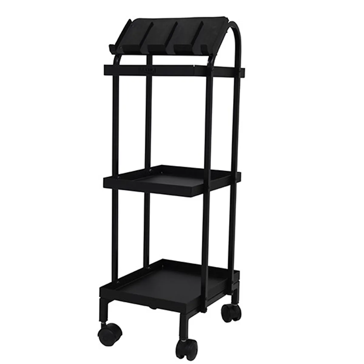 Carrinho Auxiliar em Aço Barbeiro e Cabeleireiro MB Cobalt Preto