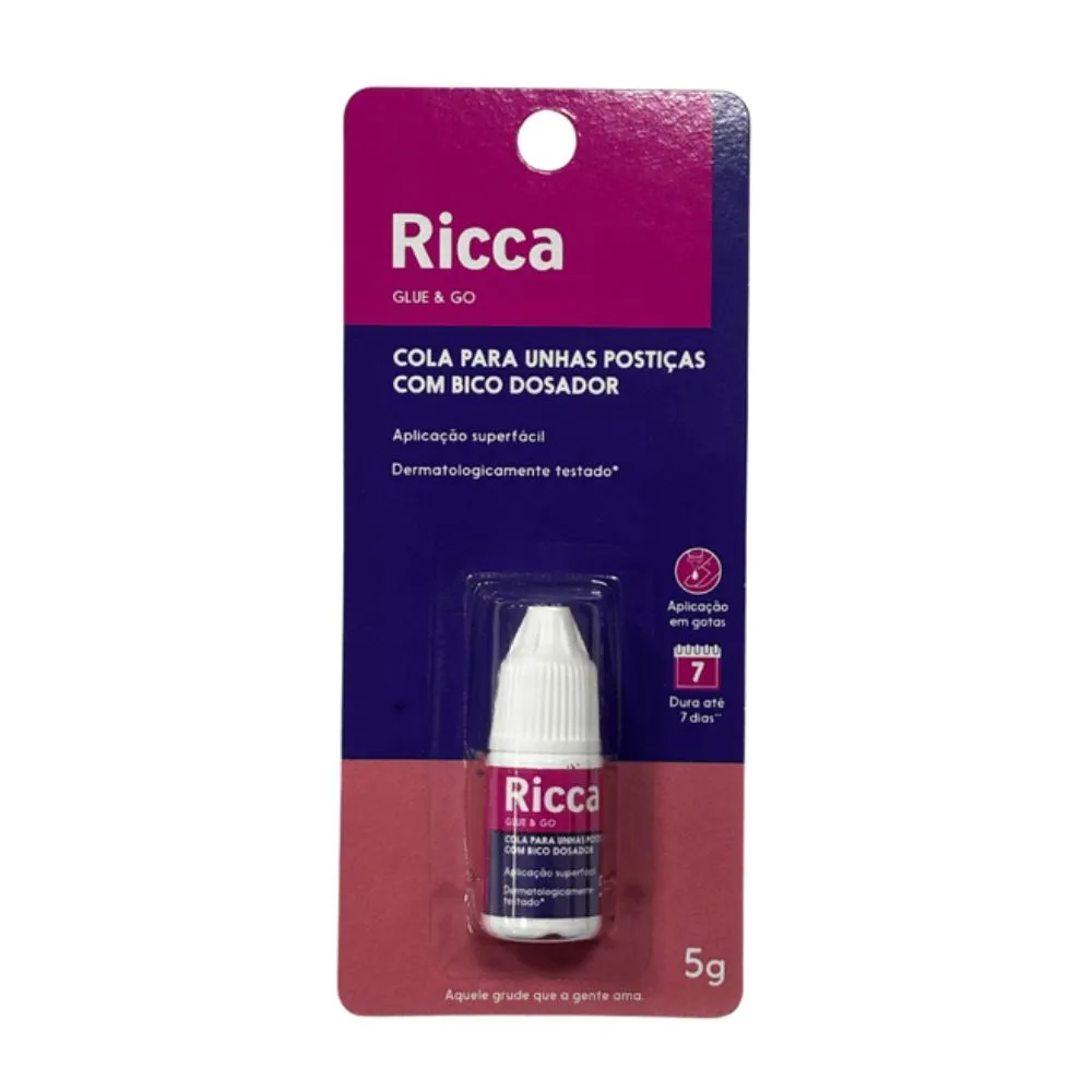 Cola Instantânea Para Unhas Postiças Ricca - 5g